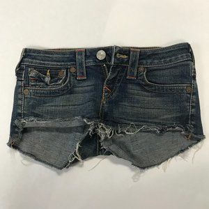 True Religion Frayed Cutoff Jean Shorts Size  26
